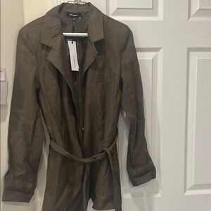 525 America Born In BKLYN linen blazer olive size small Womens with tags